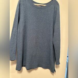 Women's Loft Blue Knit Tunic Length Sweater